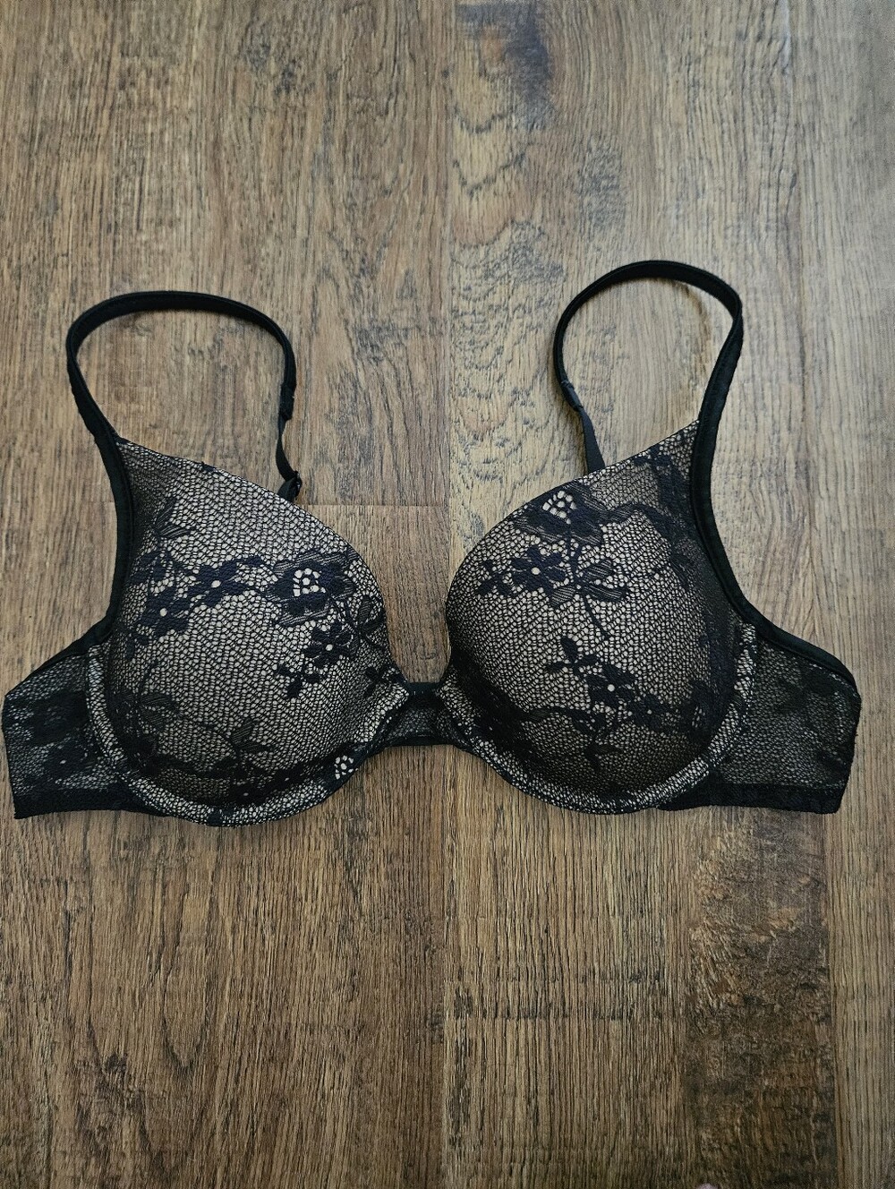 Maidenform Black Lace Nude T-Shirt Bra - Women Intimates, 36B